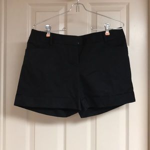 Black mid-rise shorts